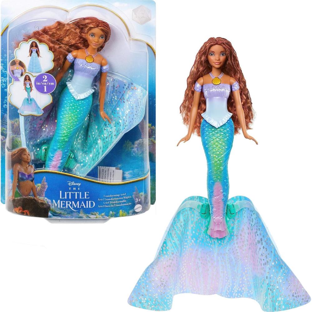 imageMattel Disney Princess Toys The Little Mermaid Transforming Ariel Fashion Doll Switch from Human to Mermaid Inspired by the Movie