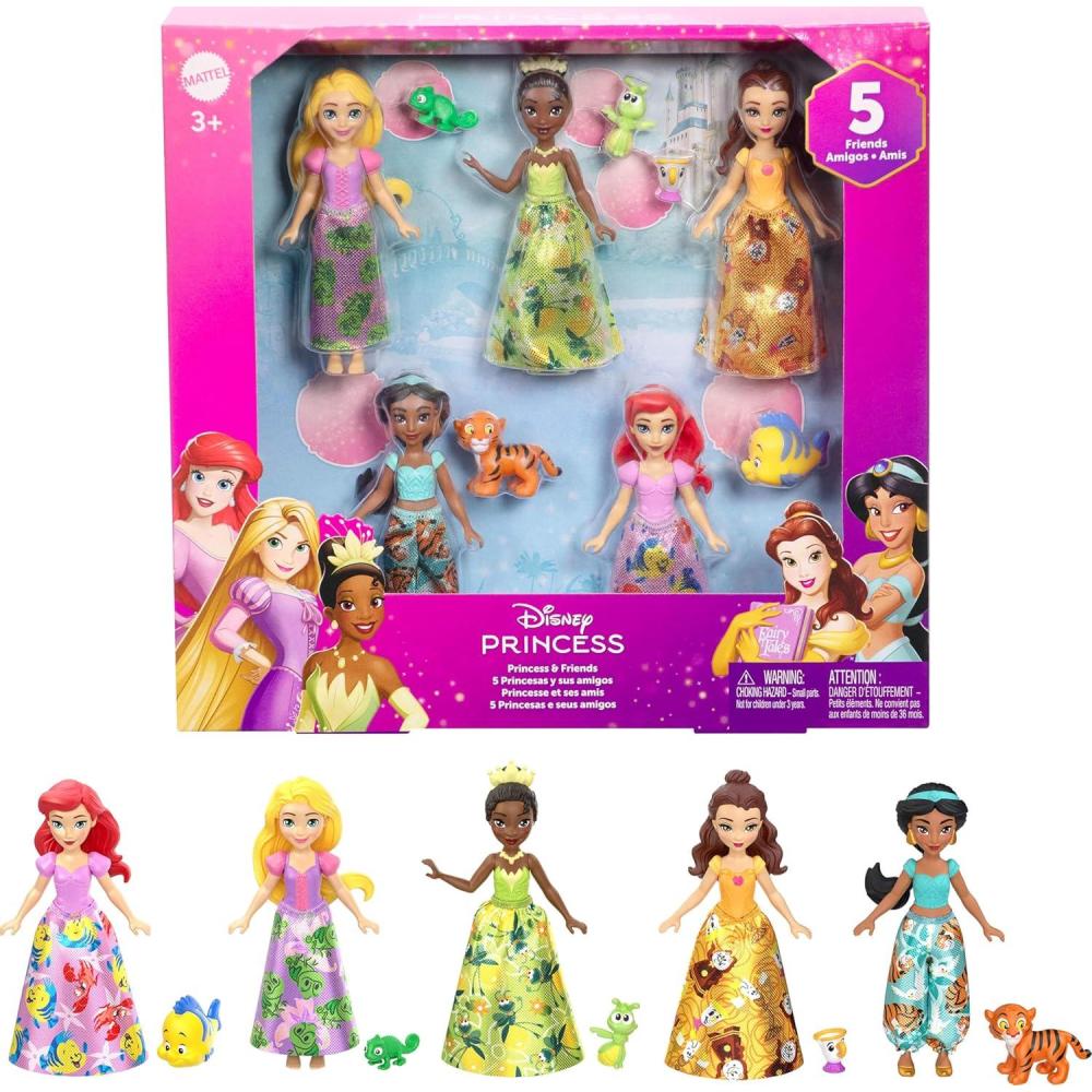 imageMattel Disney Princess Toys Ultimate Princess Pack with 12 Small Posable Dolls in Signature Outfits Collectibles Inspired by Disney Movies5pack