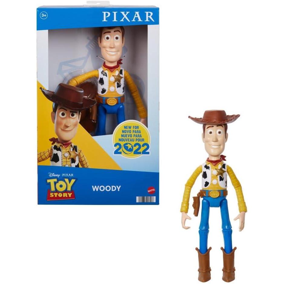imageMattel Disney and Pixar Toy Story Large Action Figure Posable Woody Collectible in Signature Sheriff Look with Removable Hat 12inch ScaleWoody