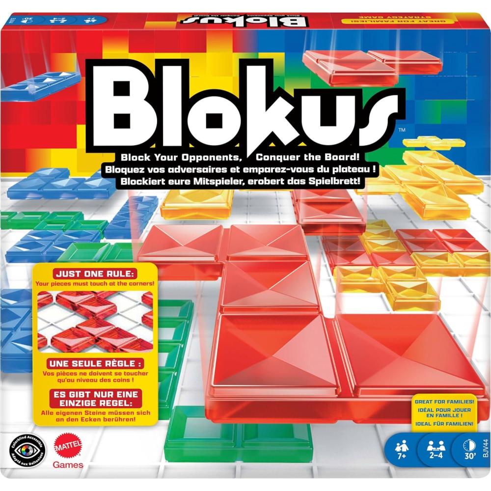 imageMattel Games Blokus XL Board Games for Family Night Brain Games for 2 to 4 Players Oversized Board and Pieces Amazon ExclusiveBlokus