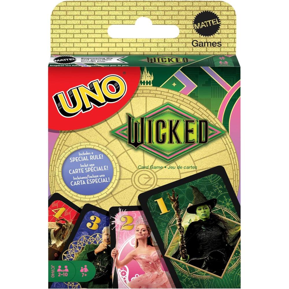 imageMattel Games UNO Wicked Card Game for Kid Adult ampamp Family Nights Parties Travel ampamp Camping Inspired by The Movie