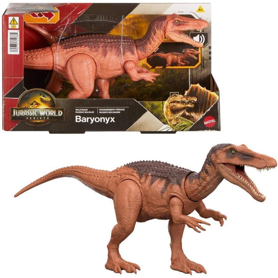 imageMattel Jurassic World Dinosaur Toys with Roar Sound ampamp Attack Action Wild Roar Posable Figure Physical ampamp Connected Digital PlayBaryonyx