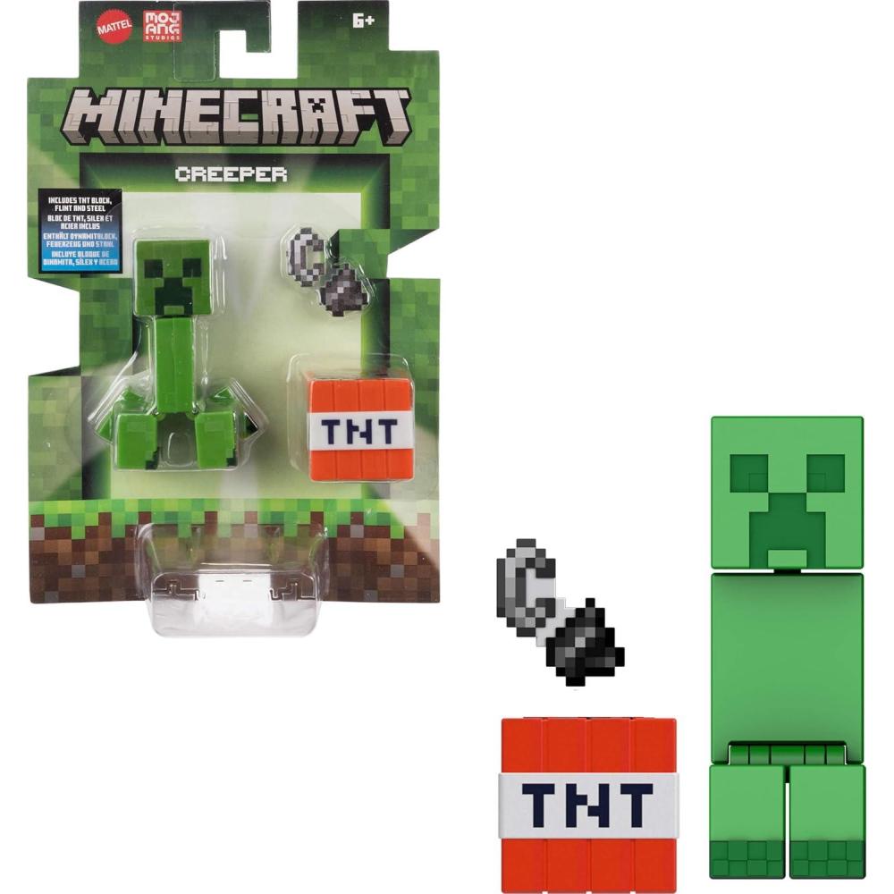 imageMattel Minecraft Action Figure ampamp Accessories 2Pack with Creeper in 325inch Scale Collectible Toy SetCreeper  TNT