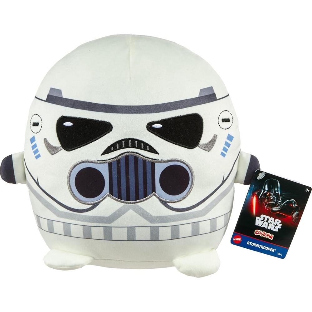 imageMattel Star Wars Cuutopia Plush Figure 10inch Stormtrooper Soft Rounded Pillow Doll Collectible Toy Inspired by the Villain CharactersStormtrooper