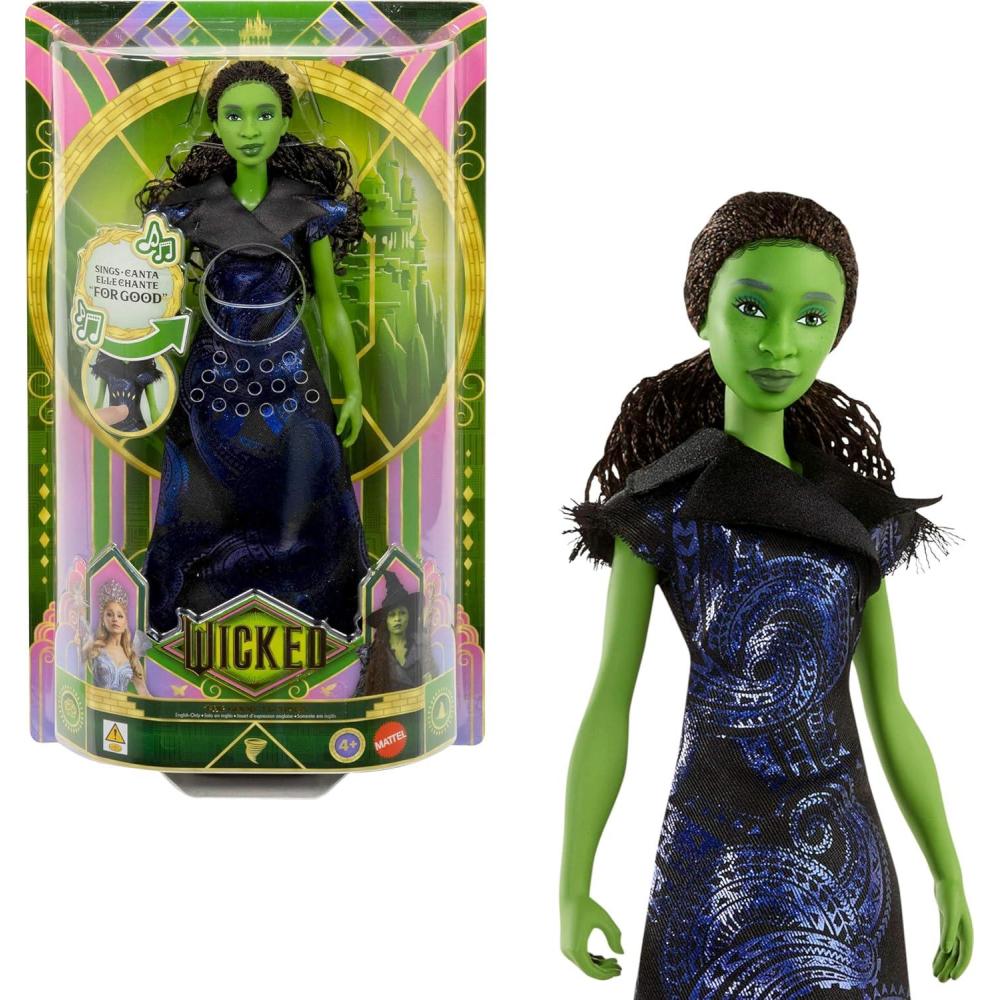 imageMattel Universal Pictures Wicked for Good Singing Elphaba Fashion Doll with Removable Outfit Inspired by The Movie Sings for Good in English