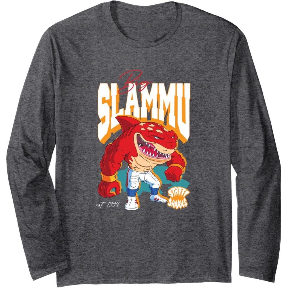 imageStreet Sharks  Big Slammu Long Sleeve TShirtDark Heather Grey