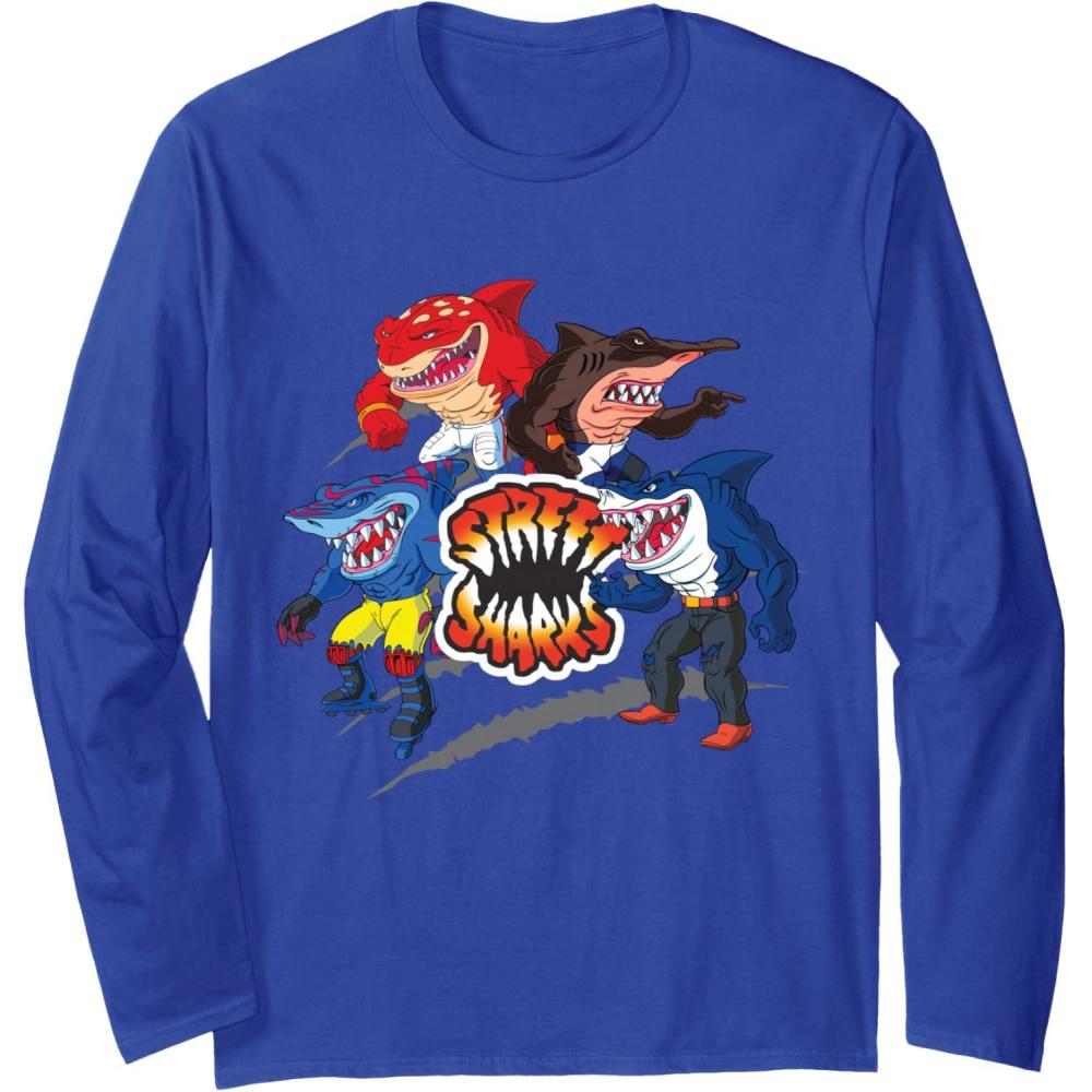 imageStreet Sharks  Its FinKicking Time Long Sleeve TShirtRoyal Blue