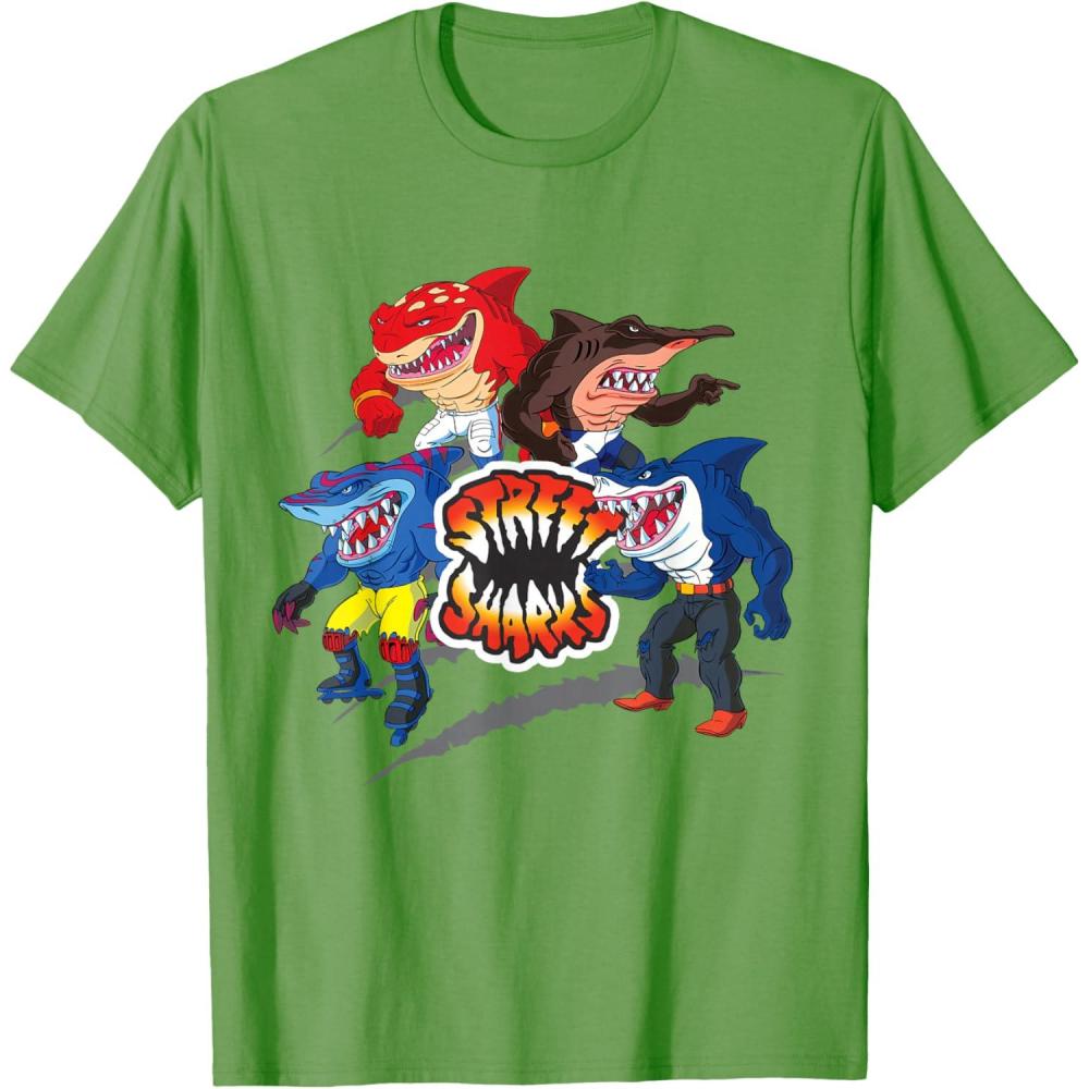 imageStreet Sharks  Its FinKicking Time TShirtGrass Green