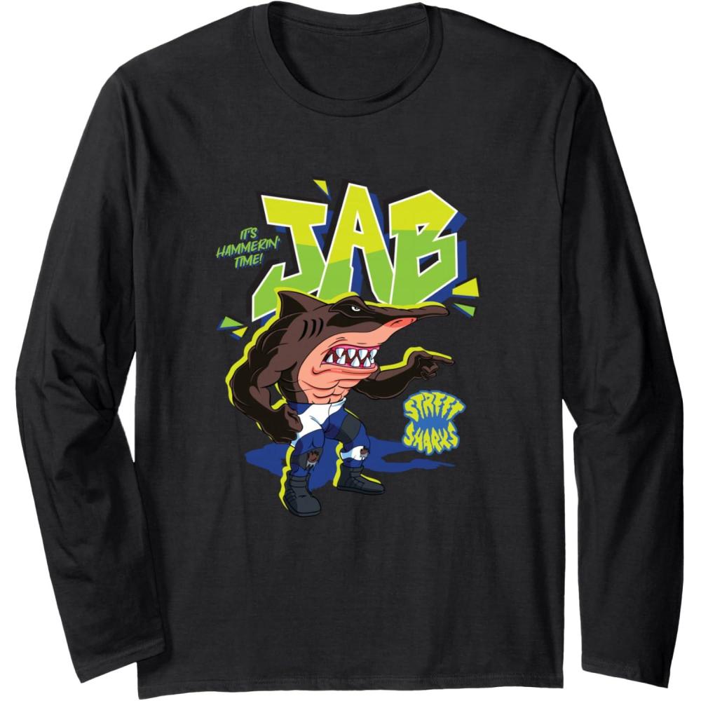 imageStreet Sharks  Jab Its Hammerin Time Long Sleeve TShirtBlack