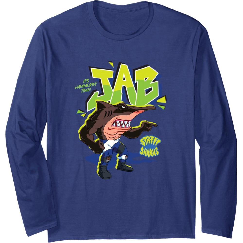 imageStreet Sharks  Jab Its Hammerin Time Long Sleeve TShirtNavy Blue