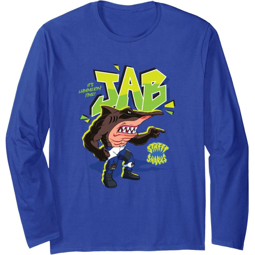 imageStreet Sharks  Jab Its Hammerin Time Long Sleeve TShirtRoyal Blue