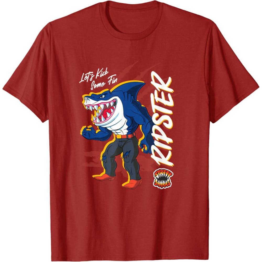 imageStreet Sharks  Ripster Lets Kick Some Fin TShirtCranberry Red