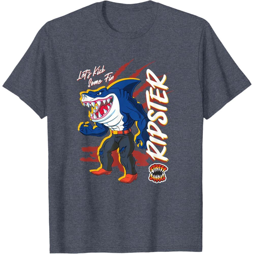 imageStreet Sharks  Ripster Lets Kick Some Fin TShirtHeather Blue