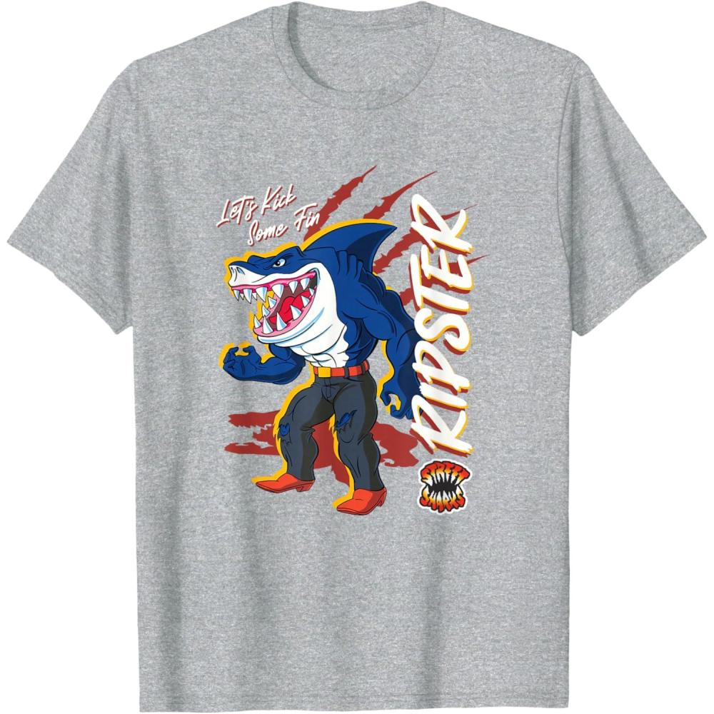 imageStreet Sharks  Ripster Lets Kick Some Fin TShirtHeather Grey