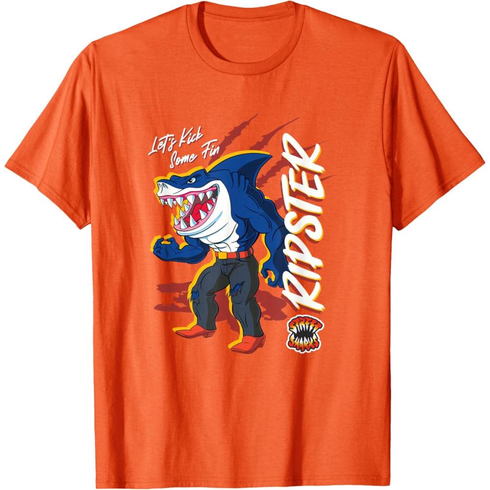 imageStreet Sharks  Ripster Lets Kick Some Fin TShirtOrange