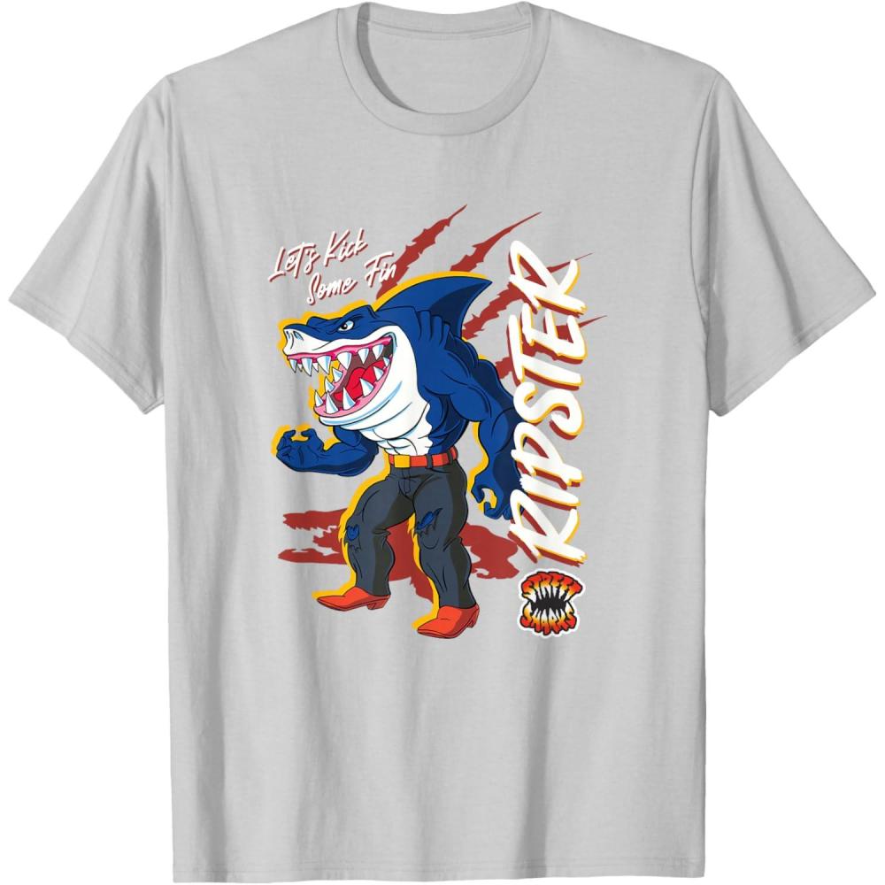 imageStreet Sharks  Ripster Lets Kick Some Fin TShirtSilver Grey