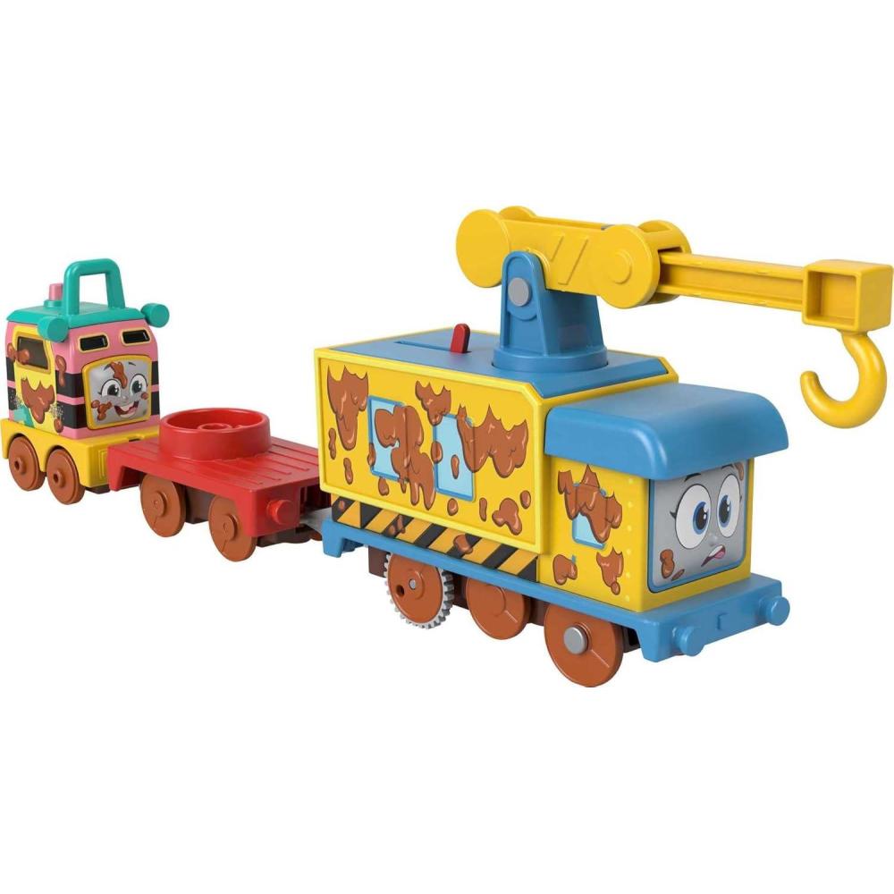 imageThomas ampamp Friends Motorized Toy Train Wobbly Cake Thomas Engine with Cargo Cars ampamp Pieces for Pretend Play Preschool KidsAges 3 YearsMuddy Friends