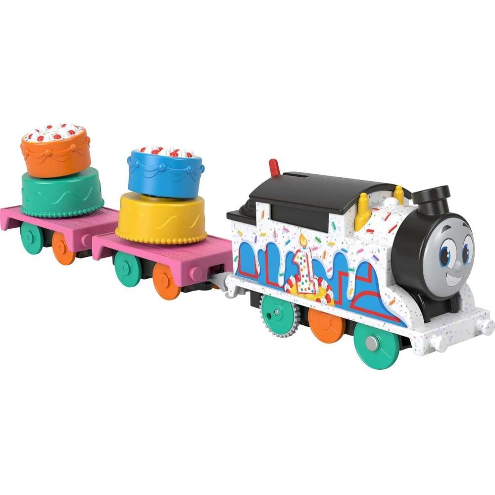 imageThomas ampamp Friends Motorized Toy Train Wobbly Cake Thomas Engine with Cargo Cars ampamp Pieces for Pretend Play Preschool KidsAges 3 YearsThomas Celebration