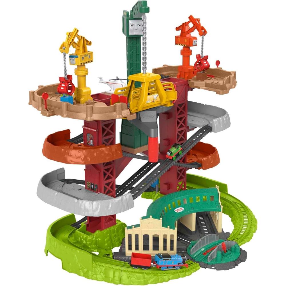 imageThomas ampamp Friends MultiLevel Toy Track Set Trains ampamp Cranes Super Tower 25 Ft Tall with 3 Characters for Preschool Kids Ages 3 Years Amazon ExclusiveAction Station