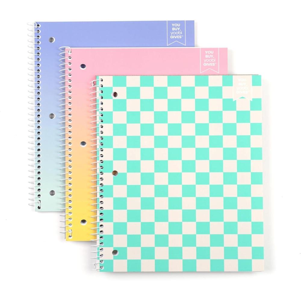 imageYoobi Barbie X College Ruled Composition Notebook Set  3Pack of Kids 1 Subject Notebooks Allover Print Designs  100 Sheets Each For School Office ampamp Home  975 x 75Bright Multicolor