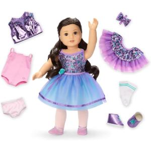 American Girl, Truly Me #111 Doll & Dance All Day Set, with Brown Eyes, Wavy Black-Brown Hair, Light Skin, Ages 6+