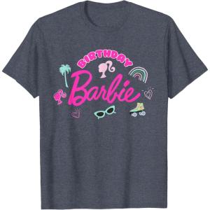 Barbie – Birthday Barbie Icons T-Shirt(Heather Blue)
