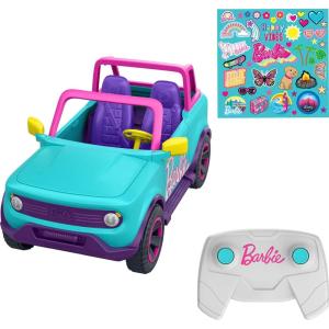 Barbie Hot Wheels RC SUV, Remote-Control Vehicle That Fits 2 Fashion Dolls & Accessories, Includes Kid-Applied Stickers for Customization(Suv)