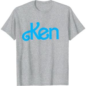 Barbie Ken 1980’s Logo T-Shirt, Men’s Classic Fit Black Small(Heather Grey)