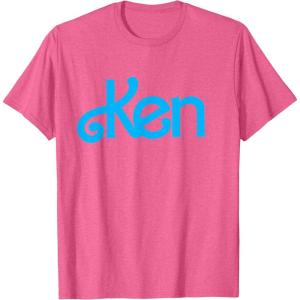 Barbie Ken 1980’s Logo T-Shirt, Men’s Classic Fit Black Small(Pink Heather)
