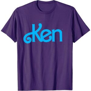Barbie Ken 1980’s Logo T-Shirt, Men’s Classic Fit Black Small(Purple)