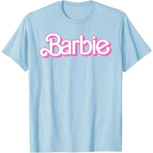 Barbie Logo Bright White T-Shirt(Baby Blue)