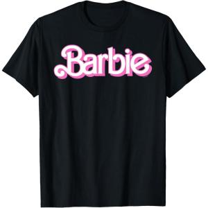 Barbie Logo Bright White T-Shirt(Black)