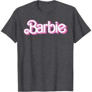 Barbie Logo Bright White T-Shirt(Dark Heather Grey)