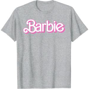 Barbie Logo Bright White T-Shirt(Heather Grey)