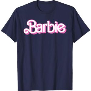 Barbie Logo Bright White T-Shirt(Navy Blue)