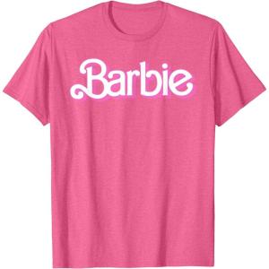 Barbie Logo Bright White T-Shirt(Pink Heather)