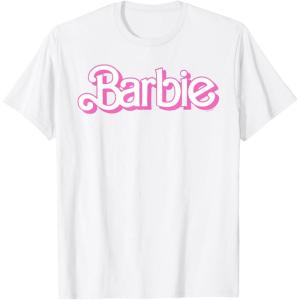 Barbie Logo Bright White T-Shirt(White)