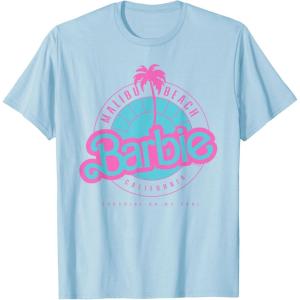 Barbie Malibu Beach California T-Shirt(Baby Blue)