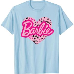 Barbie Patterned Heart Logo T-Shirt(Baby Blue)