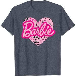 Barbie Patterned Heart Logo T-Shirt(Heather Blue)