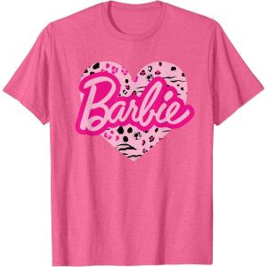 Barbie Patterned Heart Logo T-Shirt(Pink Heather)