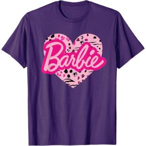 Barbie Patterned Heart Logo T-Shirt(Purple)