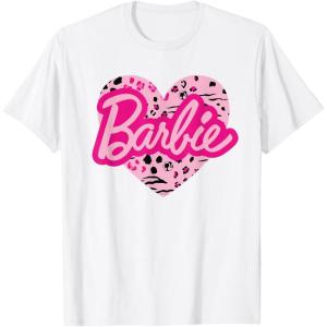 Barbie Patterned Heart Logo T-Shirt(White)