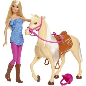 Barbie Playet with Blonde Fashion Doll in Riding Outfit & Light Brown Horse with Saddle, Bridle & Reins (Amazon Exclusive)(0)