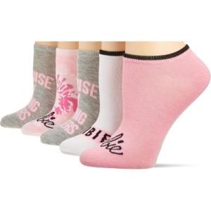 Barbie Women’s Classic 5 Pack No Show Ankle Socks(Pink Assorted)
