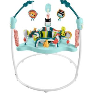 Fisher-Price Baby Bouncer Colorful Corners Jumperoo Activity Center with Music Lights Sounds & Developmental Toys(Colorful Jumperoo)