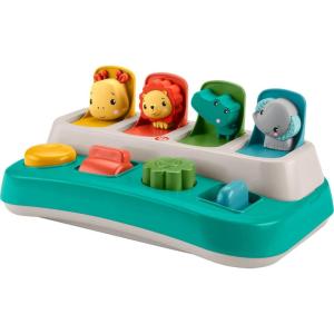 Fisher-Price Baby Early Learning Toy with Fine Motor Activities for Cause-and-Effect Play, Busy Buddies Pop-Up