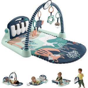 Fisher-Price Baby Playmat Kick & Play Piano Gym with Musical and Sensory Toys for Newborn to Toddler, Navy Fawn(Multicolor)