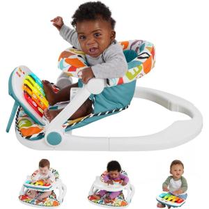 Fisher-Price Baby Portable Chair Deluxe Kick & Play Sit-Me-Up Floor Seat with Piano Learning Toy & Snack Tray for Infants to Toddlers(Multicolor)