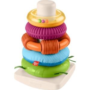 Fisher-Price Baby Toy Sensory Rock-a-Stack, Rings with Fine Motor Activities for Developmental Play for Infants Ages 6+ Months